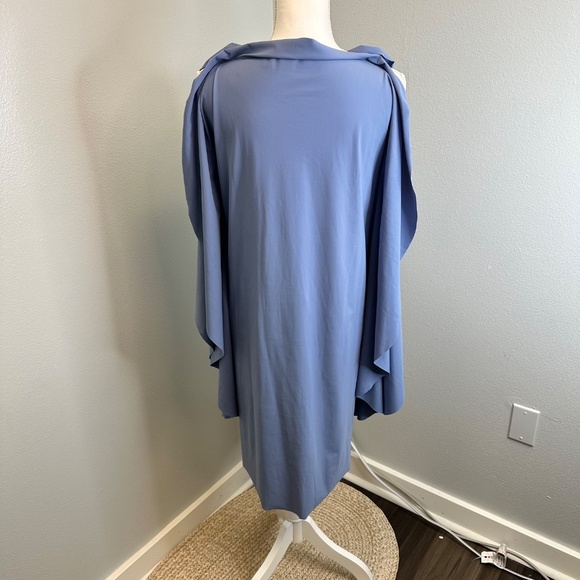 M2057 by Maria Pinto Lilac Tunic Mock Neck Cape Sleeve Dress size Small - Picture 3 of 8